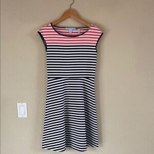 Draper James Coral and White Striped Top